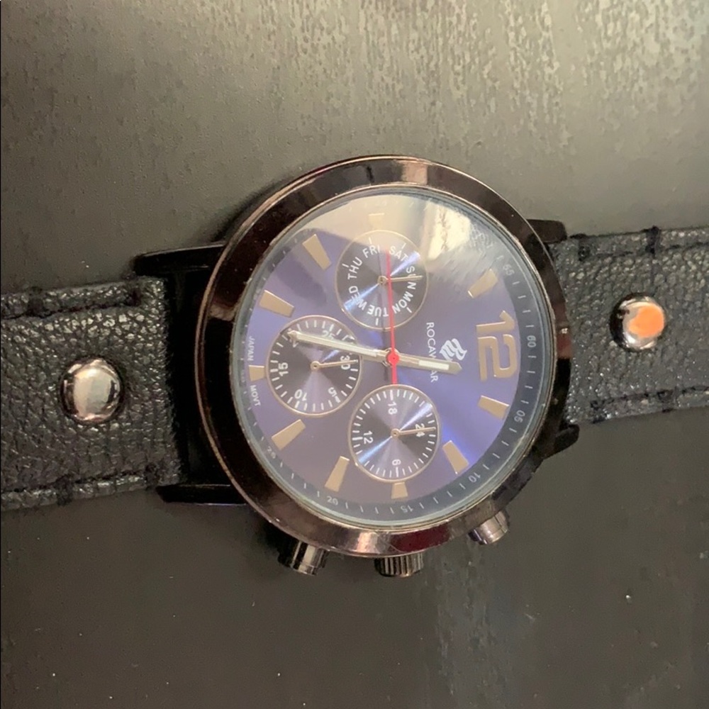 Rocawear Men’s Leather strapped Watch
